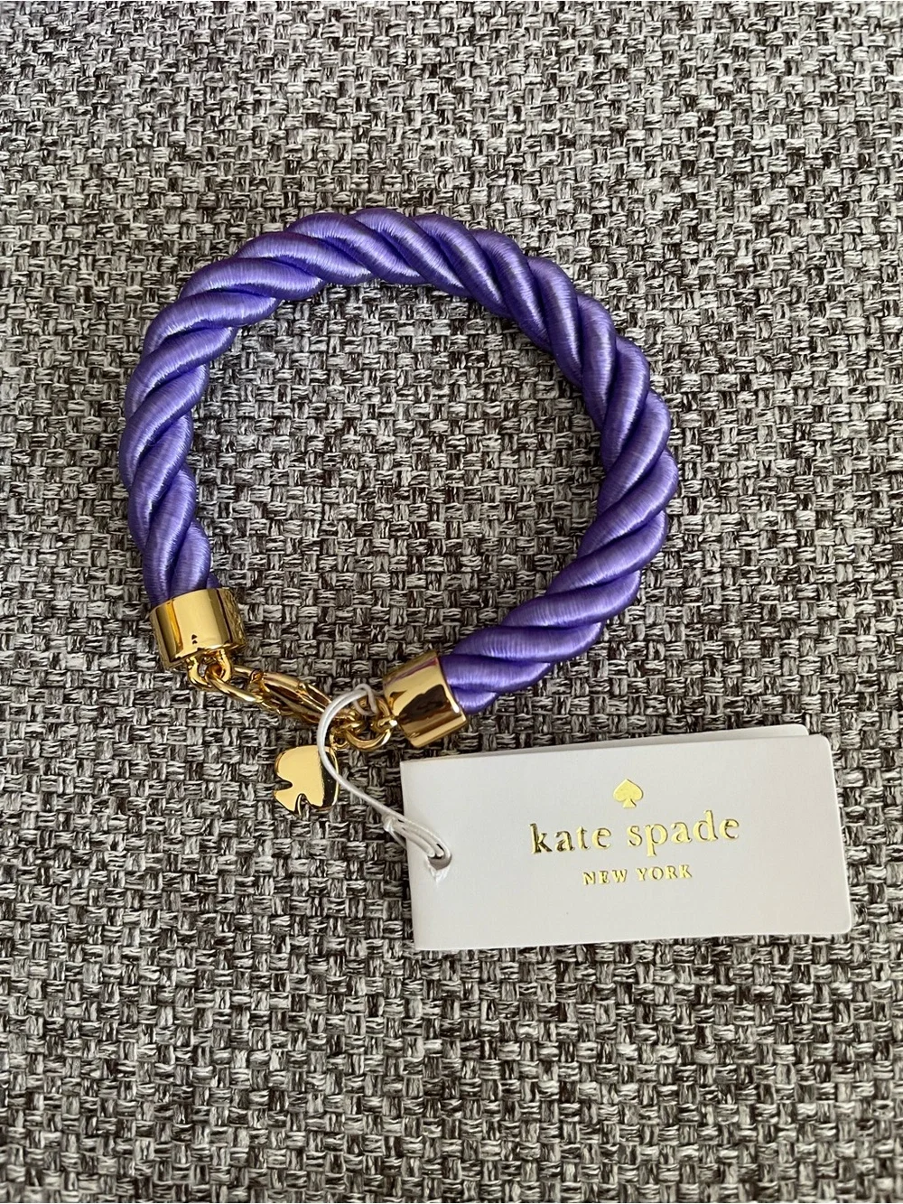 💜 kate spade “learn the ropes” purple twisted rope bracelet with gold hardware - Picture 2 of 6